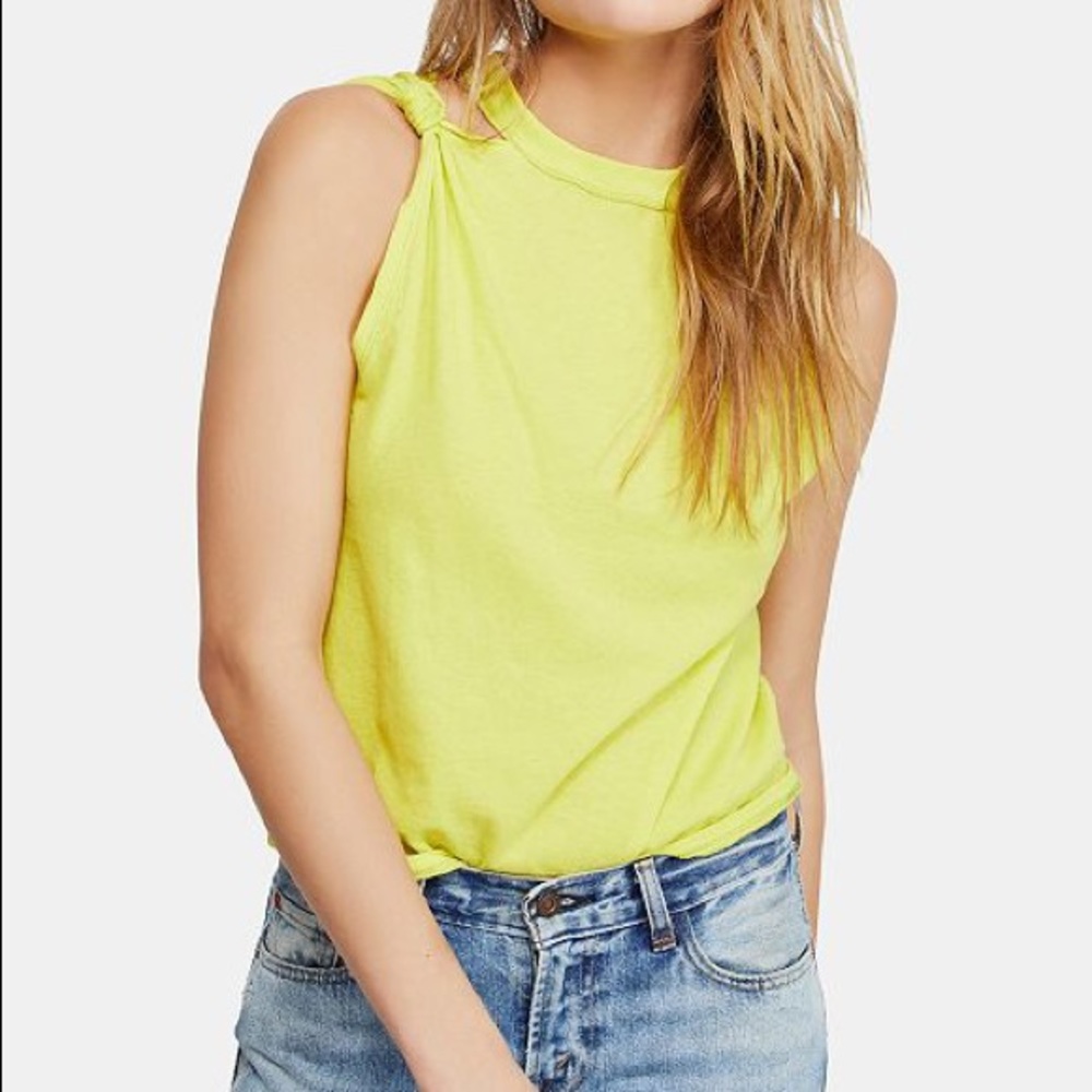 Free People New Zest Yellow Movement Tank Top